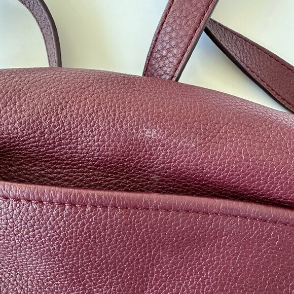 Fossil • Preston Burgundy Wine Leather Flap Crossbody Purse - Picture 5 of 15